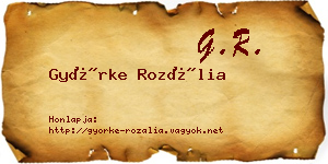 Györke Rozália névjegykártya